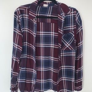 S Garage Maroon/Navy/White Flannel